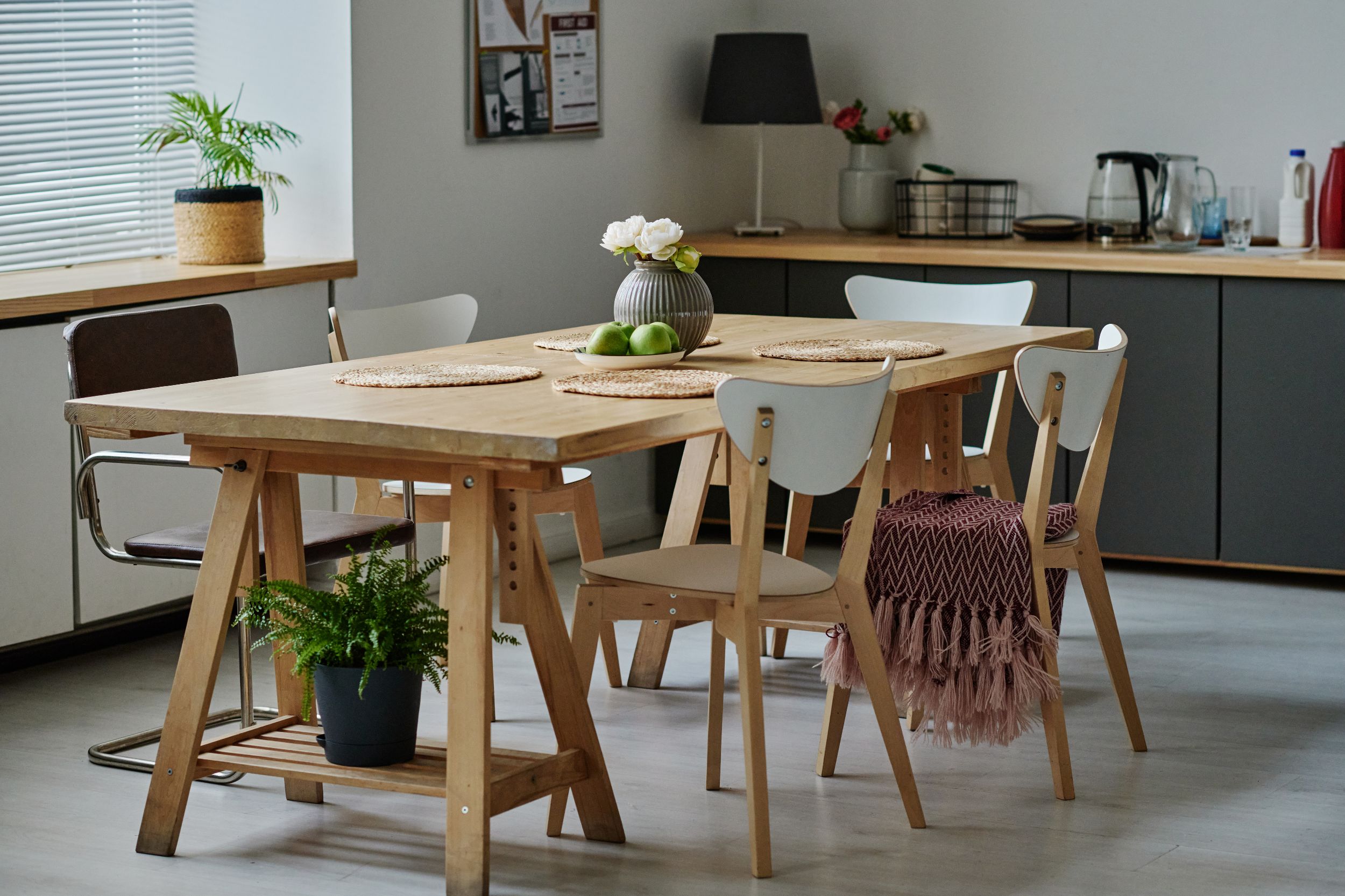 A table in a dining room